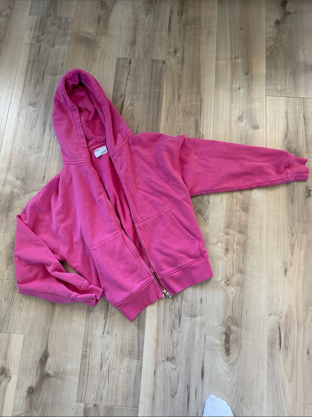 Kids Bright Pink Zip-Up Hoodie Jacket with Hood